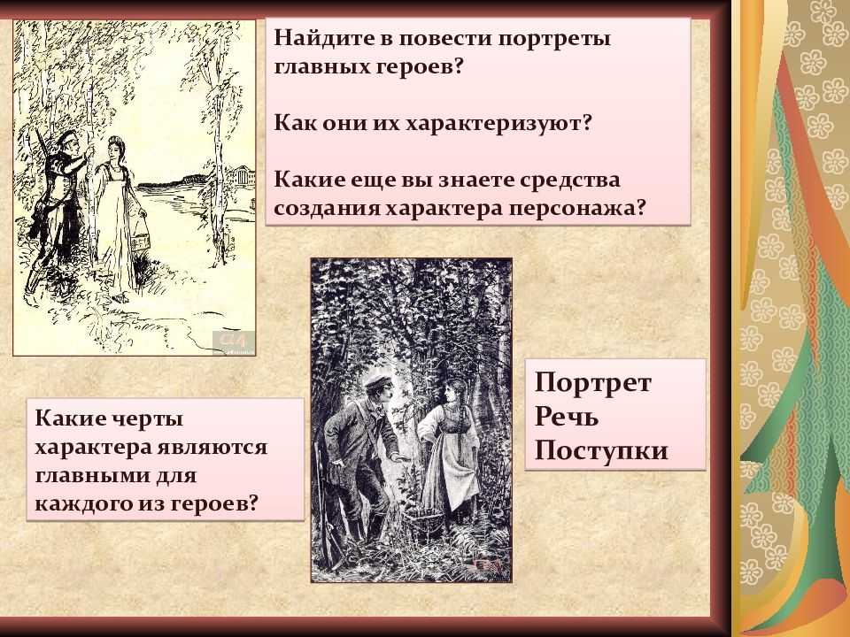 6 главных героев «барышни-крестьянки» пушкина с характеристиками