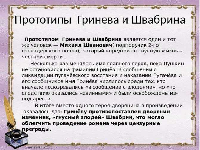 Все герои романа «капитанская дочка» а. пушкина в таблице