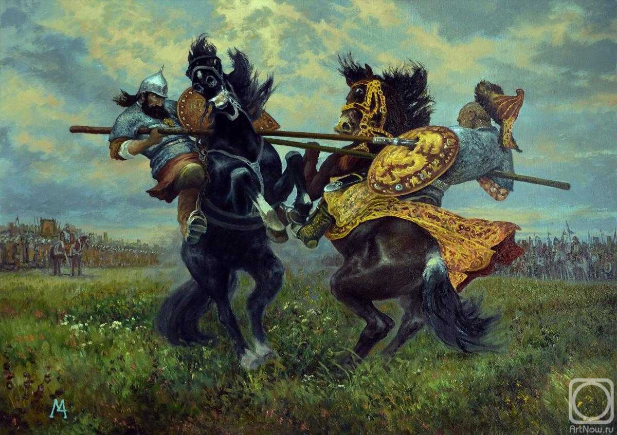 Описание картины поединок пересвета с челубеем (поединок на куликовом поле) авилова, сочинение