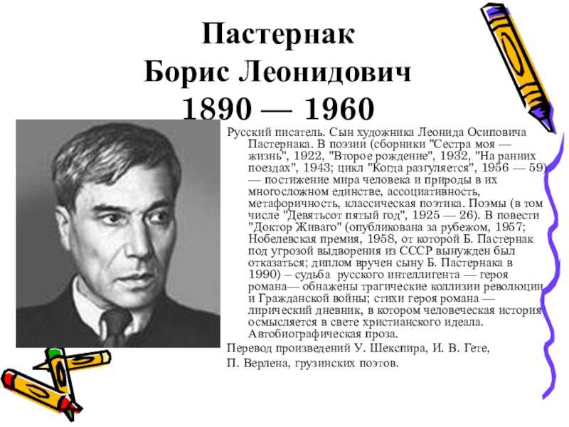 Борис пастернак краткая биография, самое важное