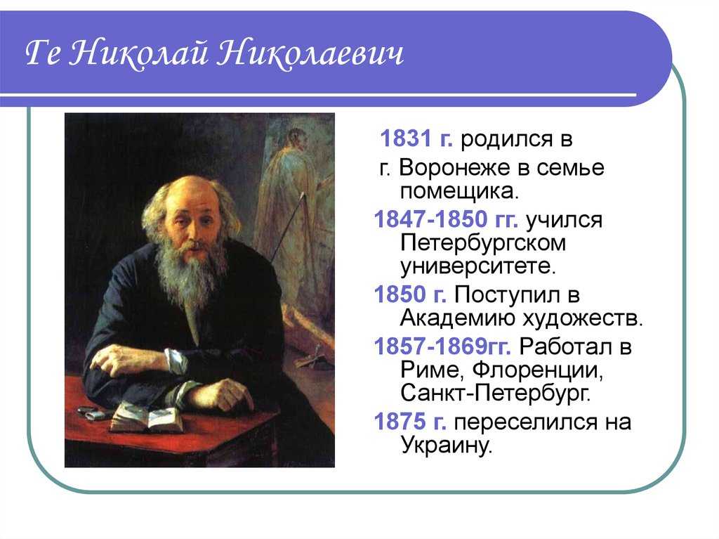 Николай ге – математик, увлекшийся искусством
