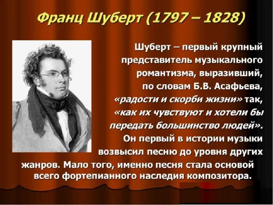 Доклад-сообщение франц шуберт