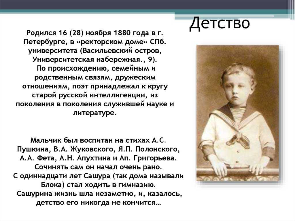 Краткая биография александра блока