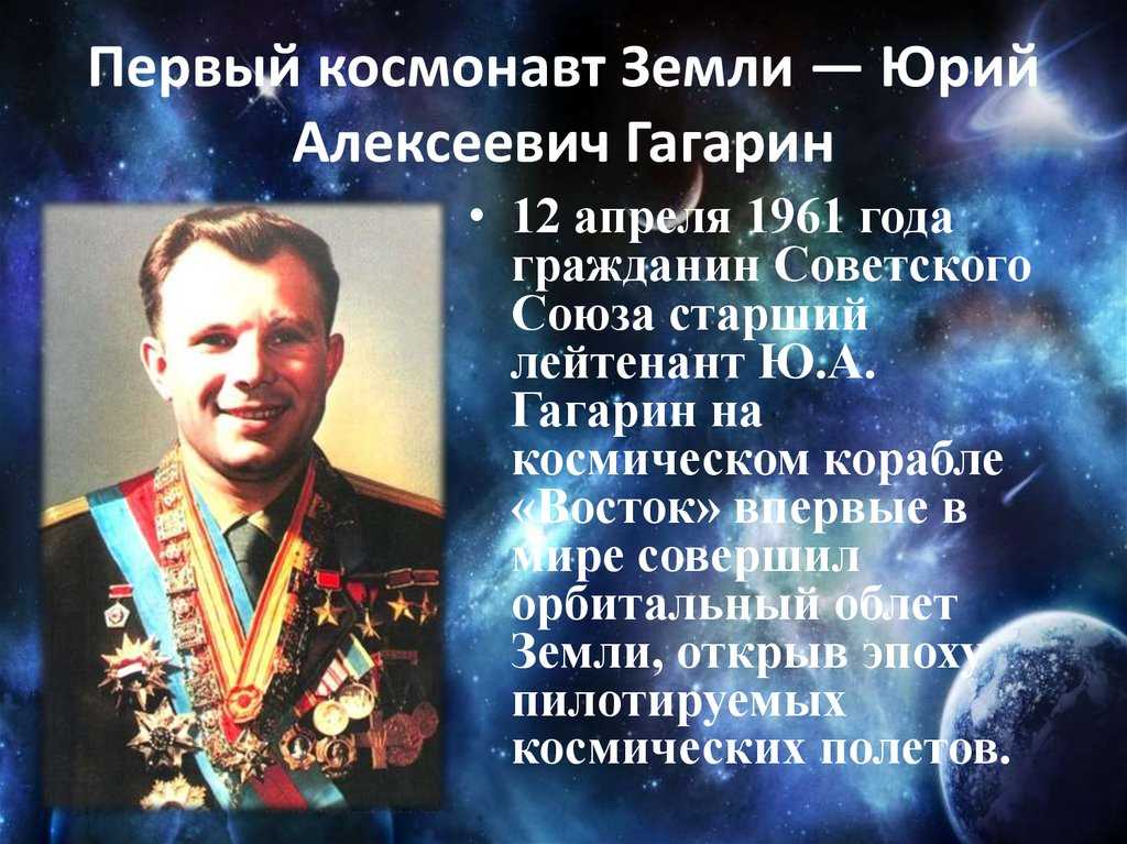Юрий гагарин. первый полёт в космос.