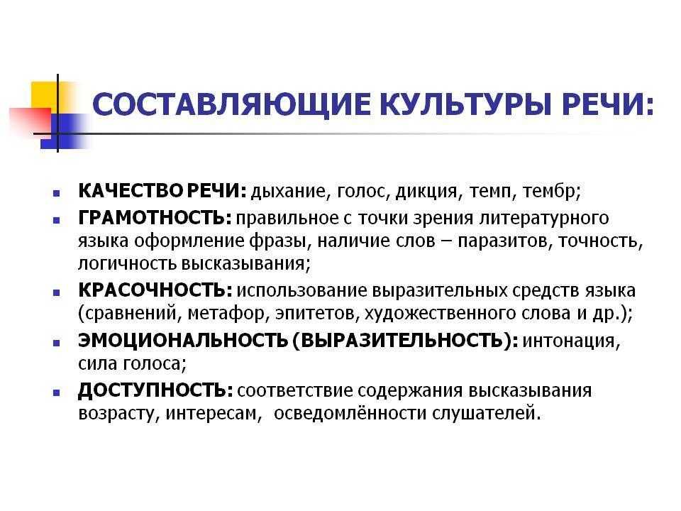 Культура речи русского языка