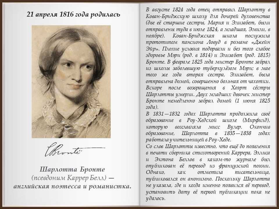Шарлотта бронте: биография, личная жизнь, фото и видео