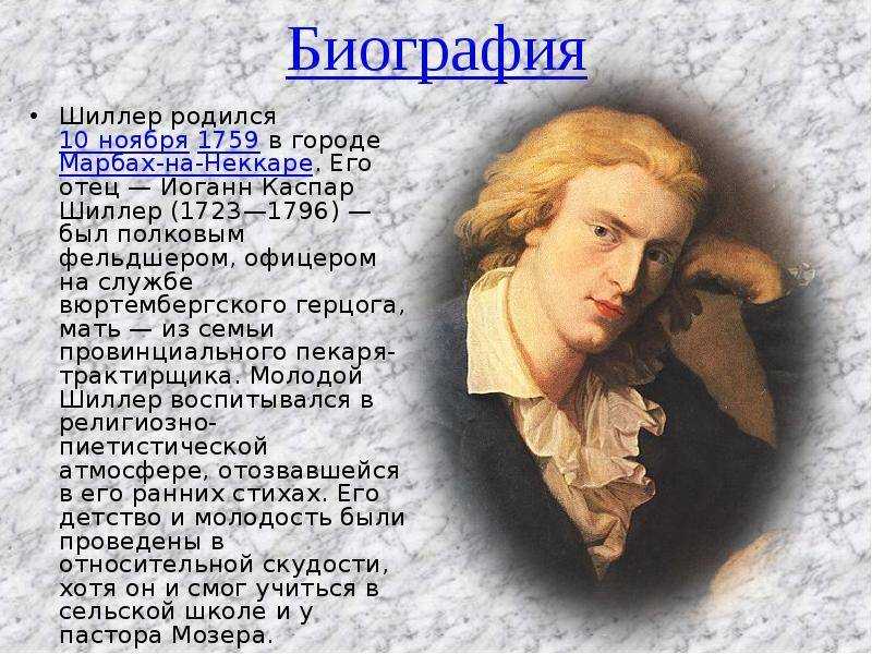 Фридрих шиллер - биография, новости, личная жизнь