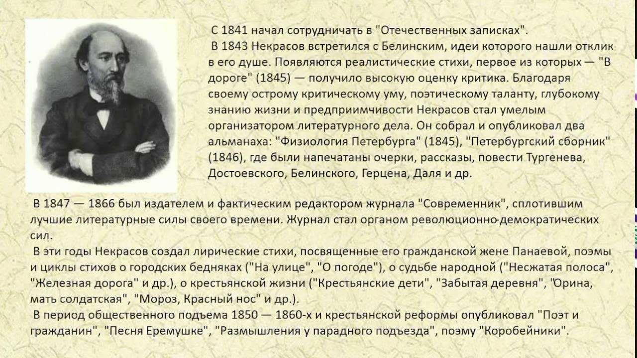 Некрасов н.а. — краткая биография