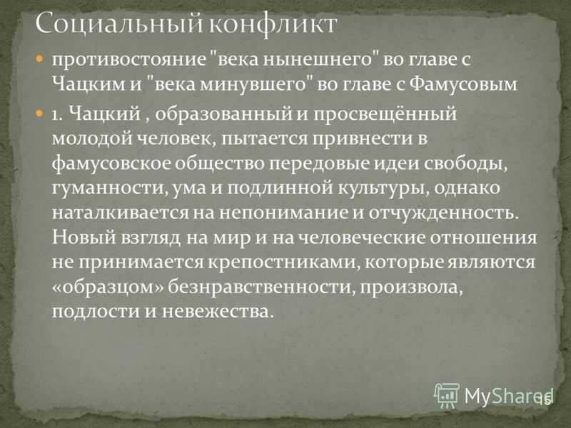 Чацкий и фамусовское общество. конфликт. характеристика.
