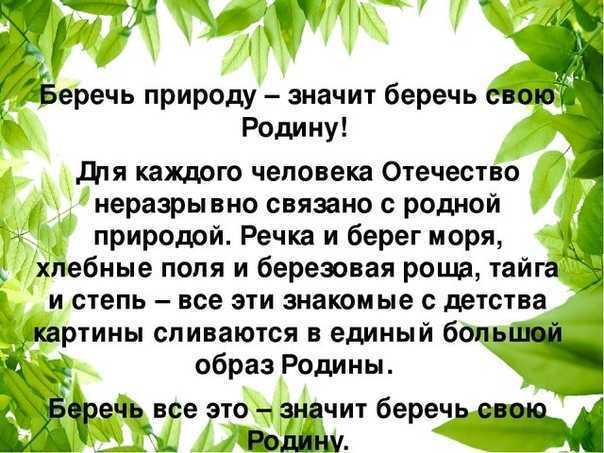 Сочинение берегите природу (2, 3, 5, 7, 9 класс)