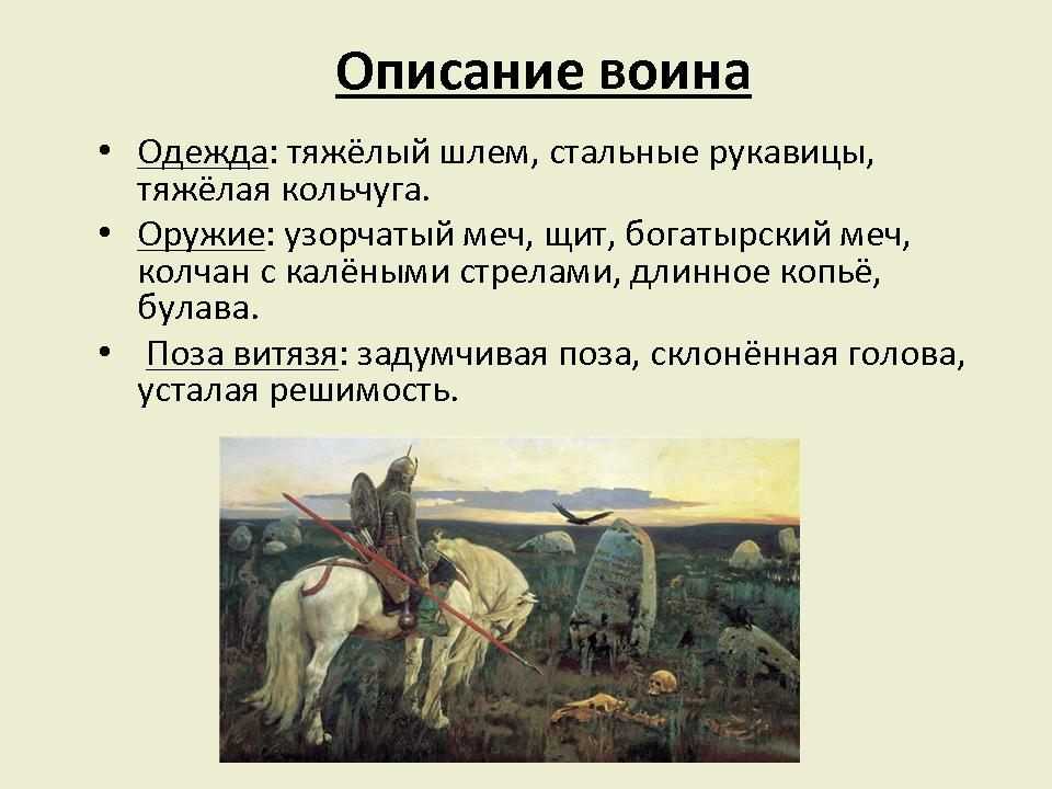 Сочинение витязь на распутье (по картине васнецова, описание)