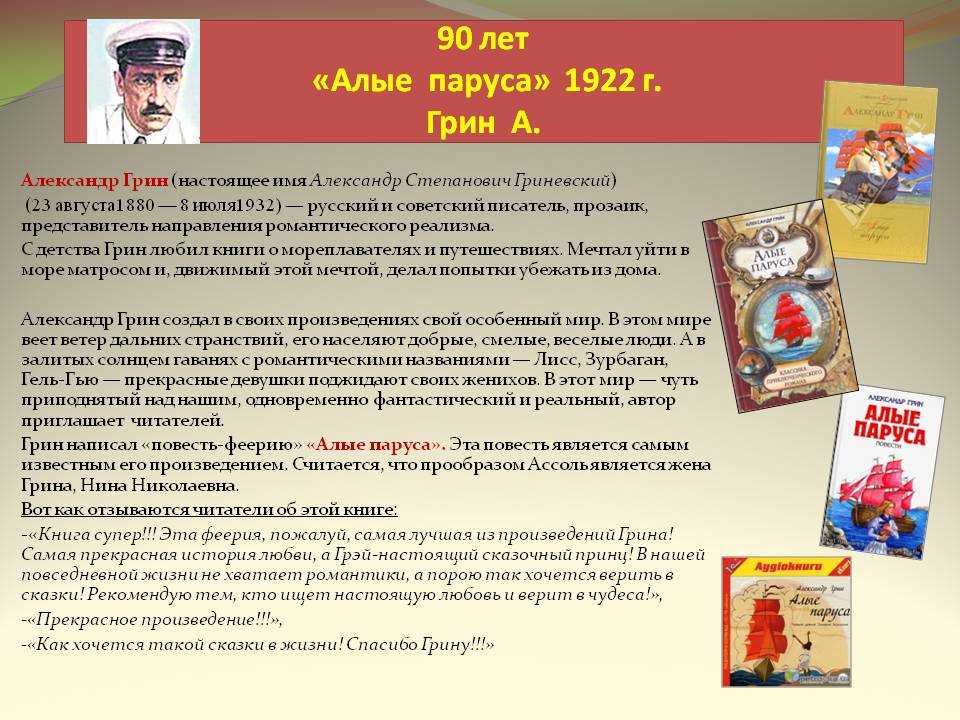 Сочинение на тему: мой любимый герой в повести алые паруса, грин. грин а