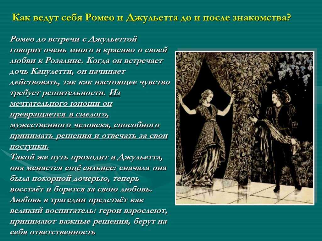 Главные герои пьесы ромео и джульетта шекспира (характеристика)
