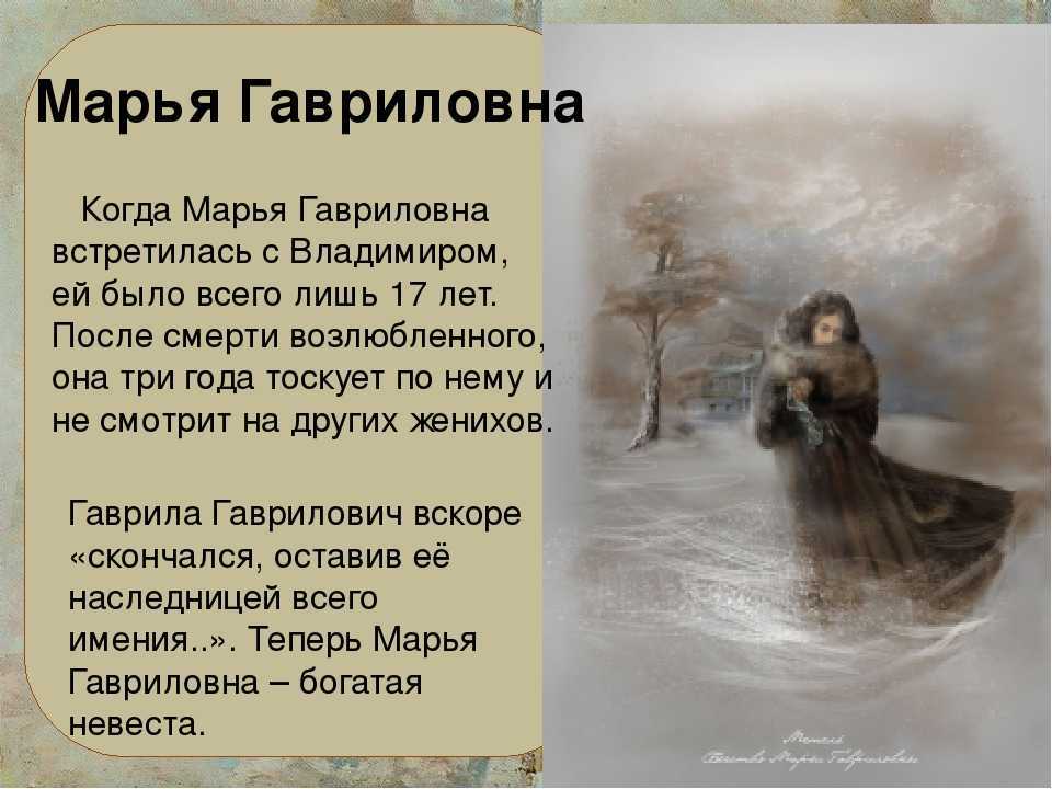 Характеристики главных героев повести пушкина «метель»