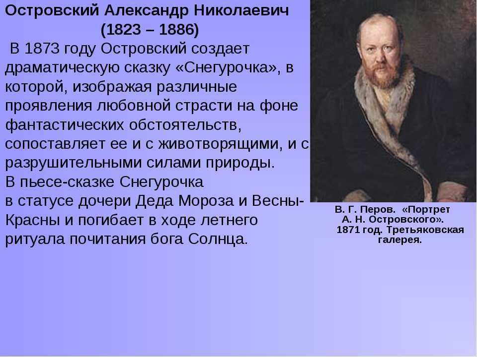 Биография островского кратко, самое главное