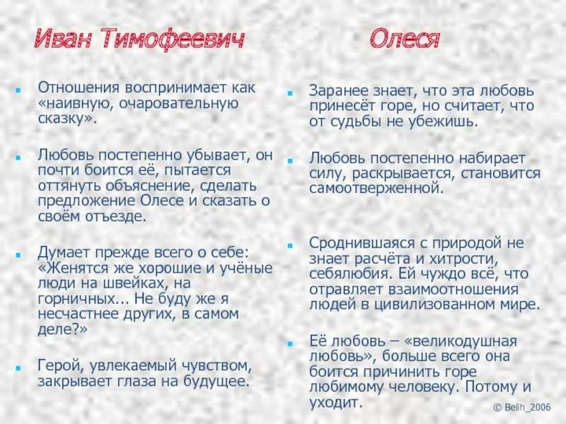 Олеся — краткое содержание и анализ
