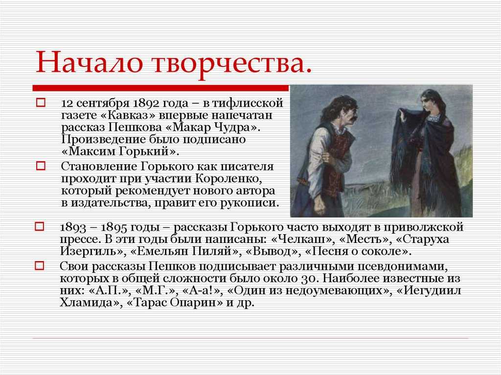 Рассказы горького «макар чудра» и «старуха изергиль»