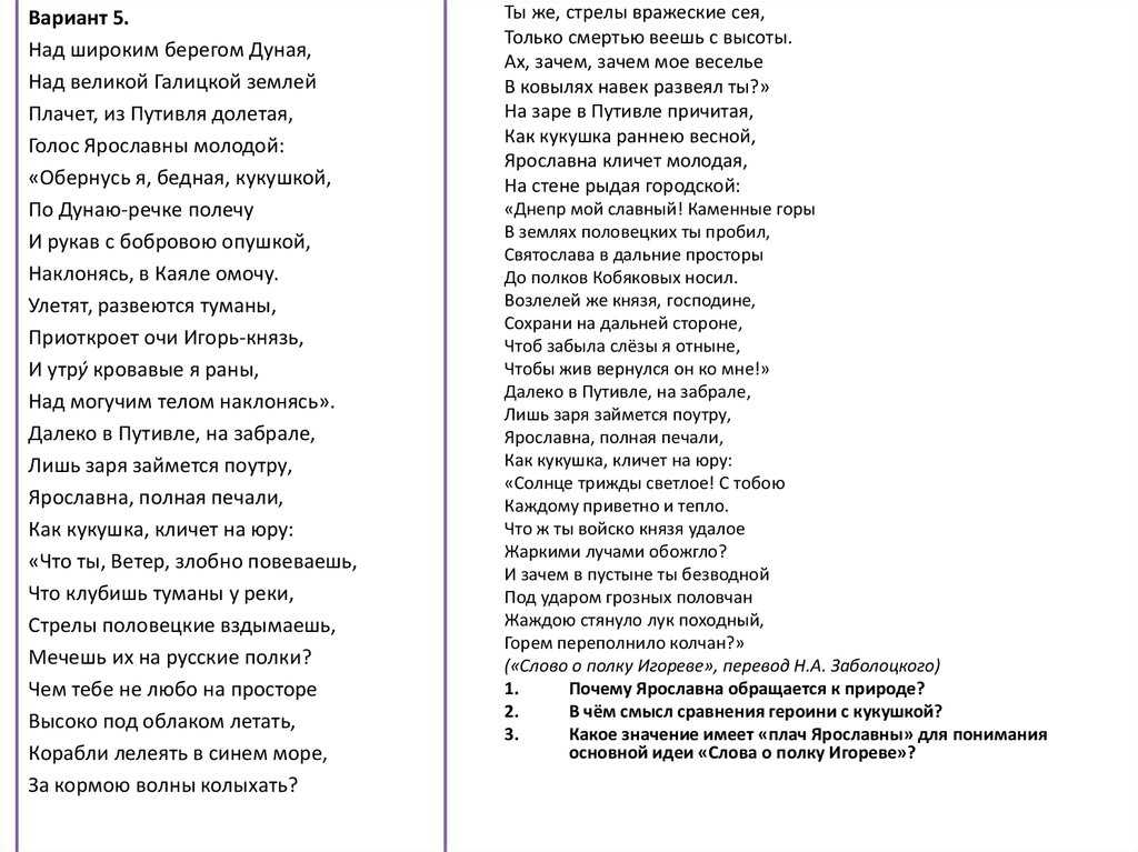 Краткое содержание «слова о полку игореве» — за 5 минут