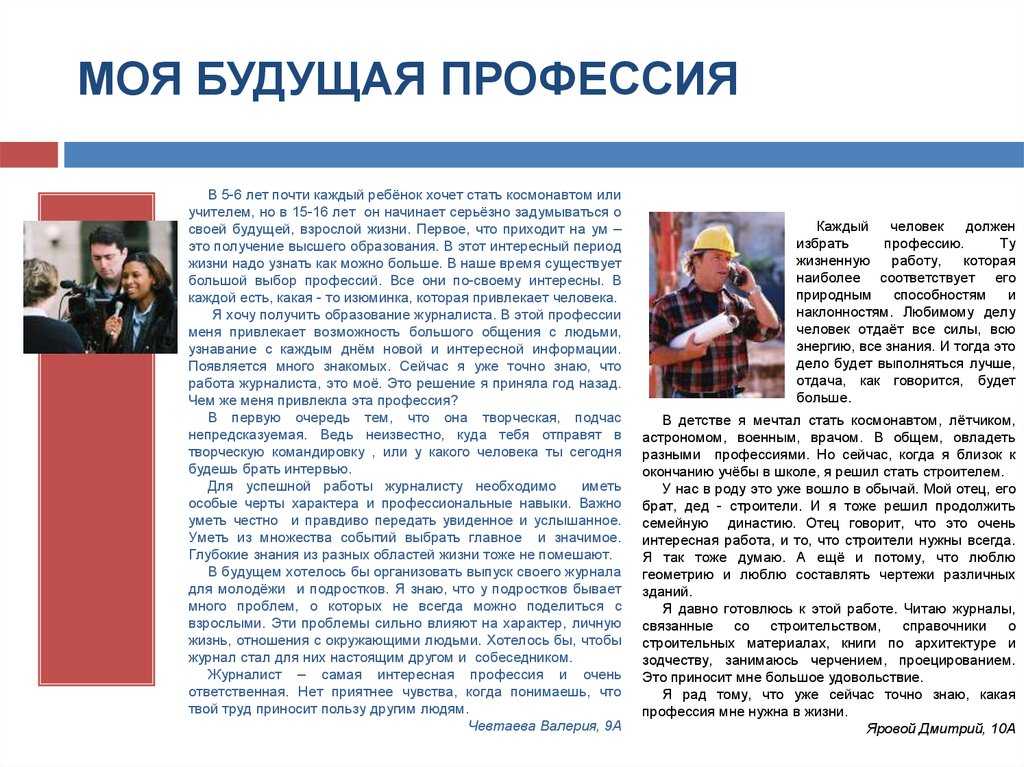 Сочинения на тему моя будущая профессия