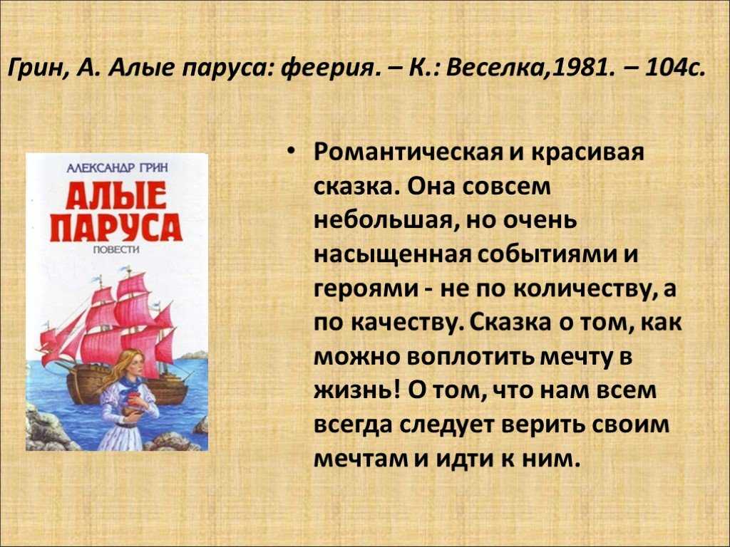 Алые паруса сказка о любви
