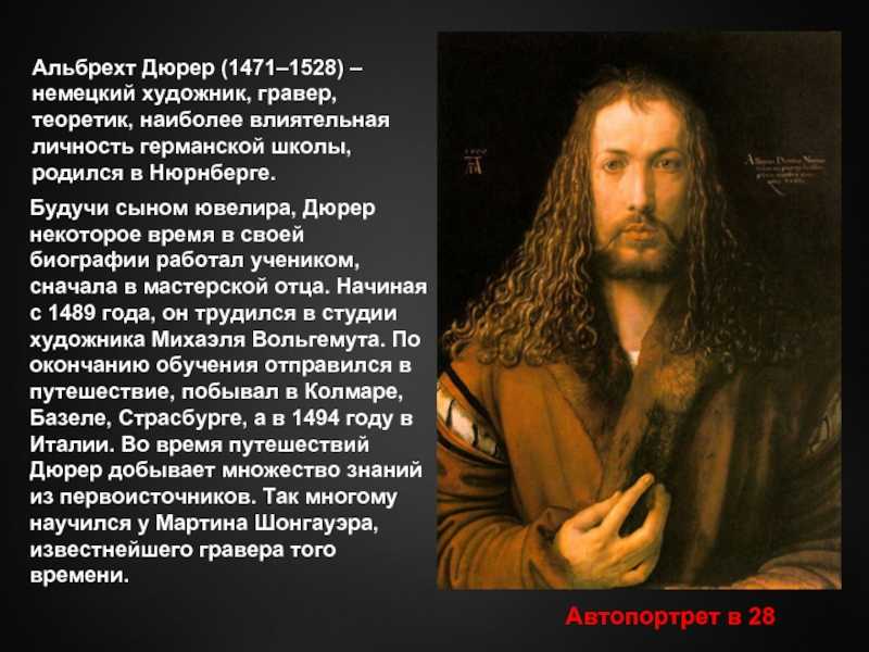 Биография альбрехта дюрера