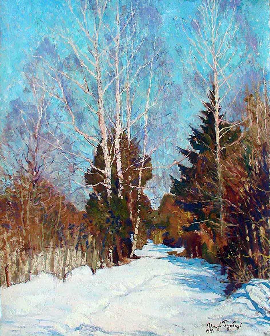 По картине зимний пейзаж грабаря